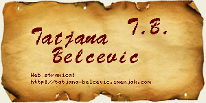 Tatjana Belčević vizit kartica